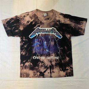 Metallica “ride the lightning” tie dye graphic tee